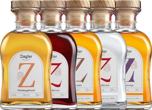 Ziegler Obstbrand Spirituosen der Serie Ziegler Obstbrand