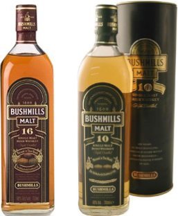 Spirituosen der Serie Bushmills Single Malt Whisky
