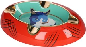 Zigarrenzubehör Aschenbecher  Siglo Cat blue/red (10012577D) 4 Ablagen