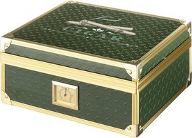 Zigarrenzubehör Humidor  Angelo grün mit goldfarbenen Metallrahmen (920051)