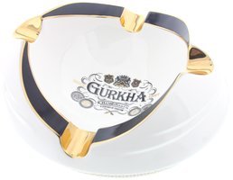 Zigarrenzubehör Aschenbecher  Gurkha weiss Logo (BLK-1224GA) (leicht beschädigter Karton)