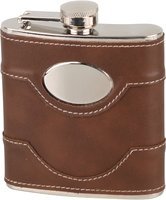 Zigarrenzubehör Merchandise  Classic Edelstahl Lederoptik braun 180 ml (725617)