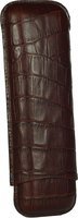 Zigarrenzubehör Etui  Martin Wess 2er Kroko braun (592) (10358)