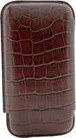 Zigarrenzubehör Etui  Martin Wess 3er Kroko braun (570) (12696)
