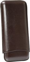 Martin Wess Corona leather cigarcase collection 3er Cutter Brown