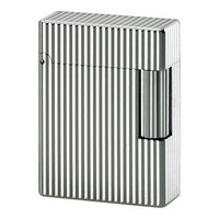 Zigarrenzubehör Feuerzeug  S.T. Dupont klein versilbert längstgestreift (013126)