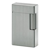 Zigarrenzubehör Feuerzeug  S.T. Dupont groß versilbert längstgestreift (014126)
