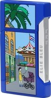 Zigarrenzubehör Feuerzeug  Elie Bleu J-12 Casa Cubana Carousel blau limited Edition (EBJ12274)