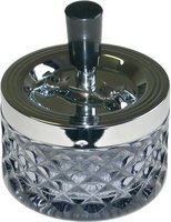 Zigarrenzubehör Aschenbecher  Guy Janot chrom / Rauchglas (13236)