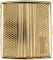 Jean Claude Etui 20er Zigarillo Metall Streifen Rauten goldin (600914)