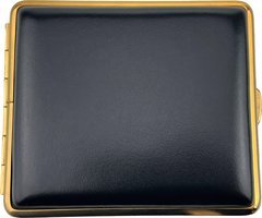 Zigarrenzubehör Etui  vom Hofe Manufaktur 18er Soft-Leder schwarz Rahmen vergoldet (605605)