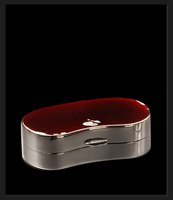 Zigarrenzubehör Merchandise  Sillems Kontaktlinsenbox 925er mit Einsatz und Spiegel - rote Kaltemaille (1452R)