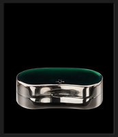 Zigarrenzubehör Merchandise  Sillems Kontaktlinsenbox 925er mit Einsatz und Spiegel - grüne Kaltemaille (1452G)