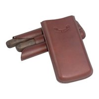 Marca Fina Lederetui 3er Doble Corona Tabakbraun