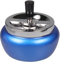 Zigarrenzubehör Aschenbecher  Classic Drehascher chrom blaumetallic (502602)