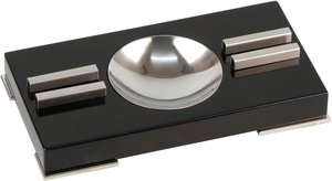 Zigarrenzubehör Aschenbecher  Classic Schwarz 2 Ablagen (524362)
