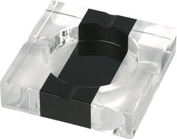 Zigarrenzubehör Aschenbecher  Classic Kristallglas schwarzer Streifen für 4 Zigarren (523545)
