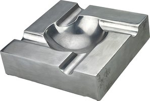 Zigarrenzubehör Aschenbecher  Classic Silber 4 Ablagen (9488)