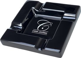 Zigarrenzubehör Aschenbecher  Classic Cigar Journal Keramik schwarz mit 4 Ablagen (42420)