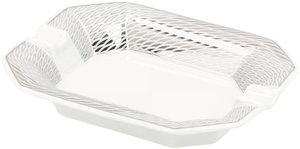 Zigarrenzubehör Aschenbecher  Classic Porzellan weiß mit Platinmuster klein (617016)
