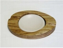 Zigarrenzubehör Aschenbecher  Classic Modell 7654 - weiß-matt Zebranoholz