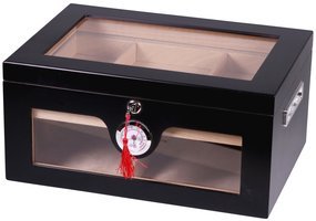 Zigarrenzubehör Humidor  Classic schwarz matt für ca. 100 Cigarren (563153)