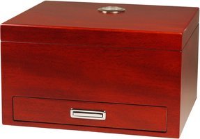 Zigarrenzubehör Humidor  Classic rot-braun matt mit Schublade für ca. 40 Zigarren (562021)