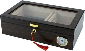 Zigarrenzubehör Humidor  Classic Walnuss mit Glasdeckel (564125)