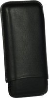 Martin Wess petit corona leather cigarcase collection 3er smooth schwarz (597) (10433)