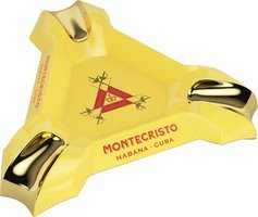 Zigarrenzubehör Aschenbecher  Montecristo gelb-gold für 3 Zigarren (6397760)
