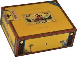 Zigarrenzubehör Humidor  Elie Bleu für 75 Zigarren Sykomore Maserung (Gelb)