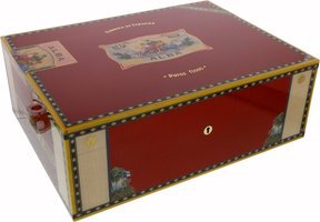 Zigarrenzubehör Humidor  Elie Bleu für 200 Zigarren Sykomore Maserung (Rot)