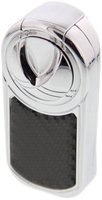 Zigarrenzubehör Feuerzeug  Magic 2er Flame by Visol Silber Carbonlook