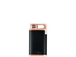 Zigarrenzubehör Feuerzeug  Colibri schwarz/rosegold Querstreifen (293316)