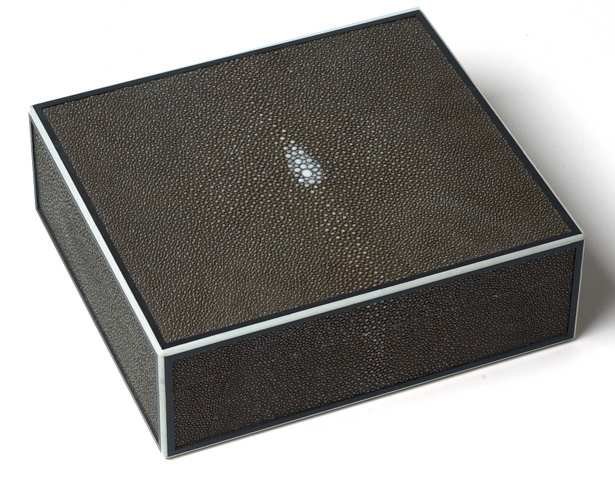 Elie Bleu Galuchat Humidor Humidor Galuchat für ca. 300 Cigarren grau