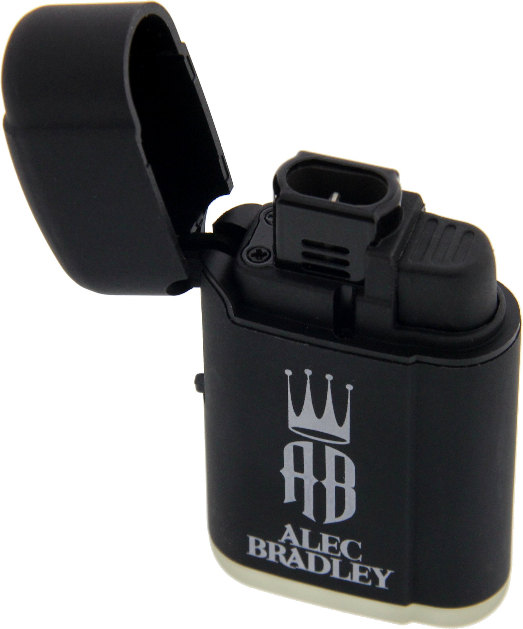 Alec Bradley Lighters Firestarter schwarz Double-Flame (01703BK) offen