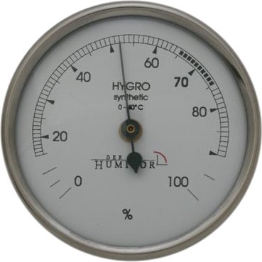 Der Humidor Haarhygrometer Chromfarben inkl. selbstklebender Magnetsystemhalterung