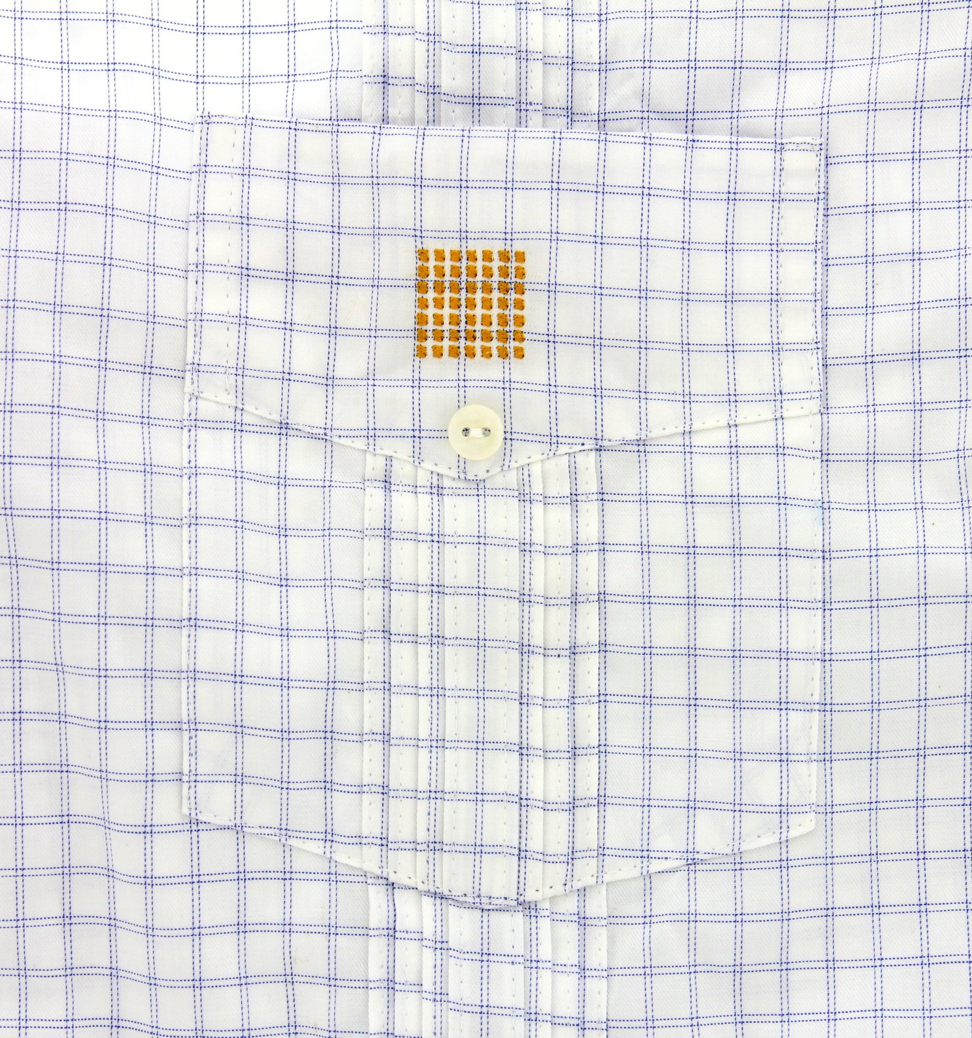 Cohiba Atmosphere Guayabera Hemden weiß/hellblau kariert Größe XL (6399460) Brusttasche