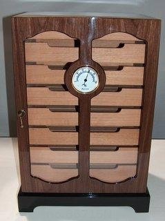Humipouros Schrank Akzent m. Glasfront Premium abschließbar - 400 Cig. +Hydroca