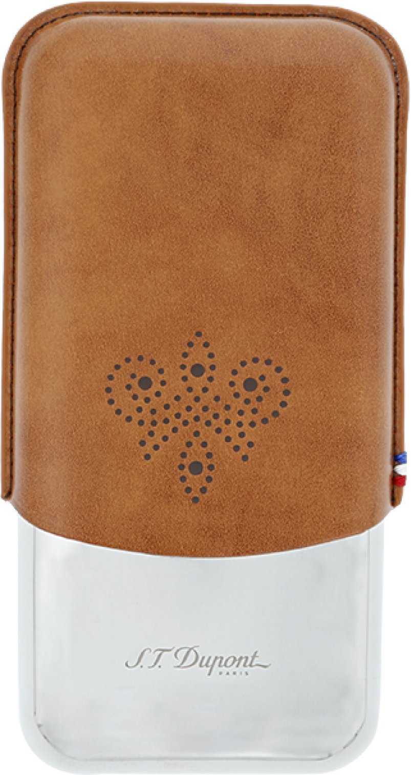 S.T. Dupont Zigarrenetui Metall 3er Marron Derby (183118)