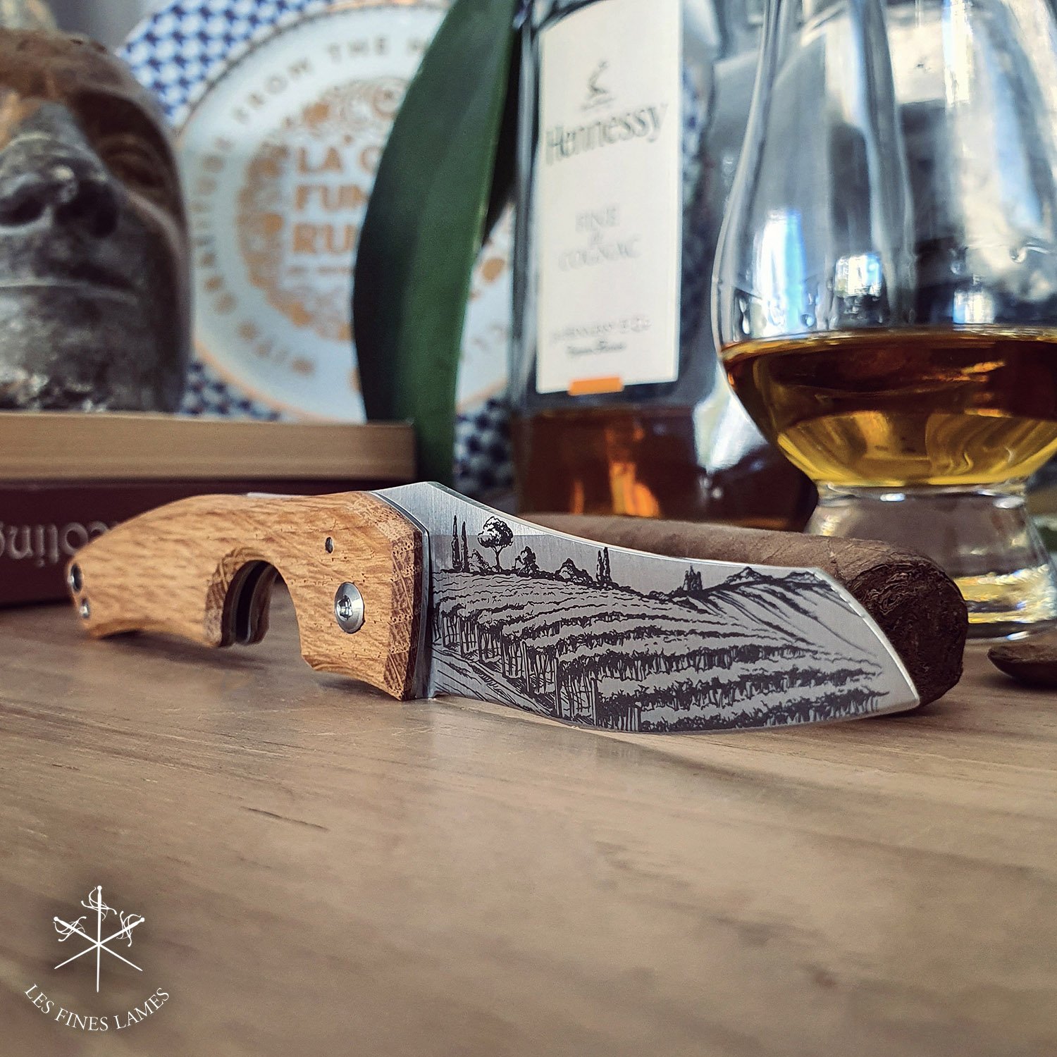 Les Fines Lames Zigarrenmesser Le Petit Barrel Series Cognac Stimmungsbild 3