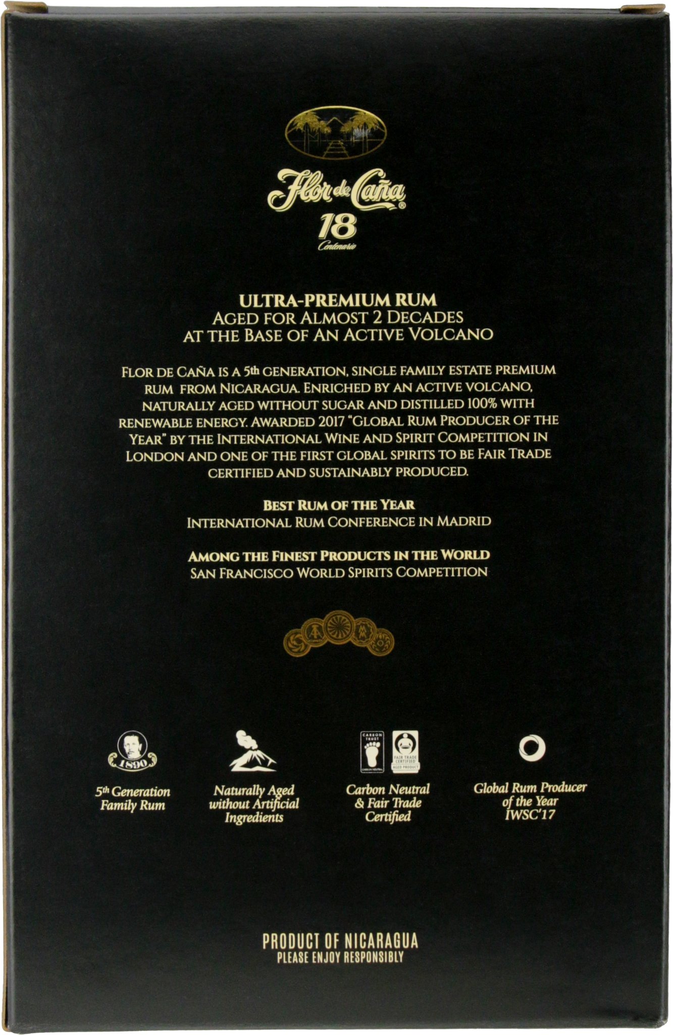 Centario Gold 18 Jahre Karton hinten