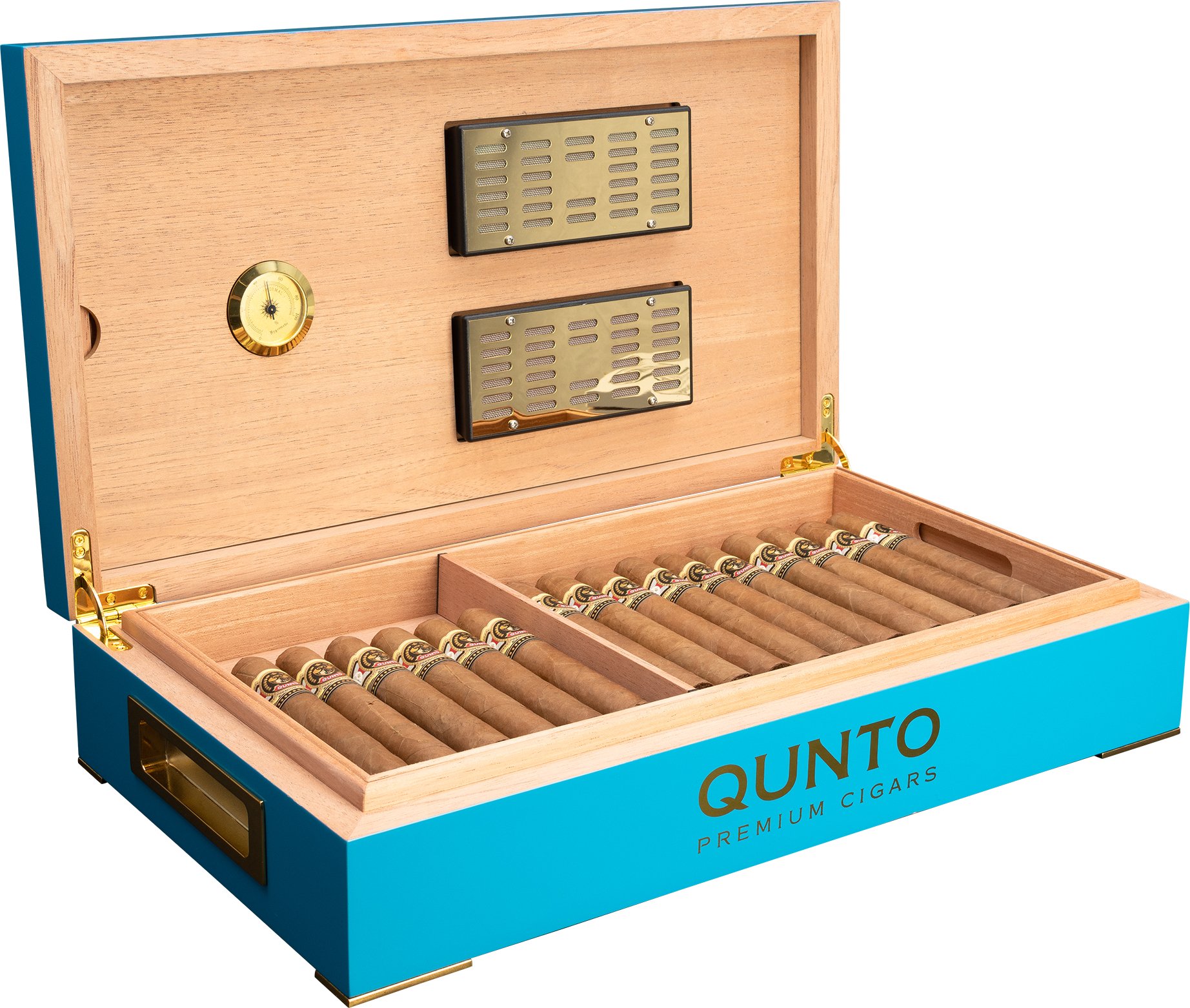 Qunto Humidor offen Detailbild