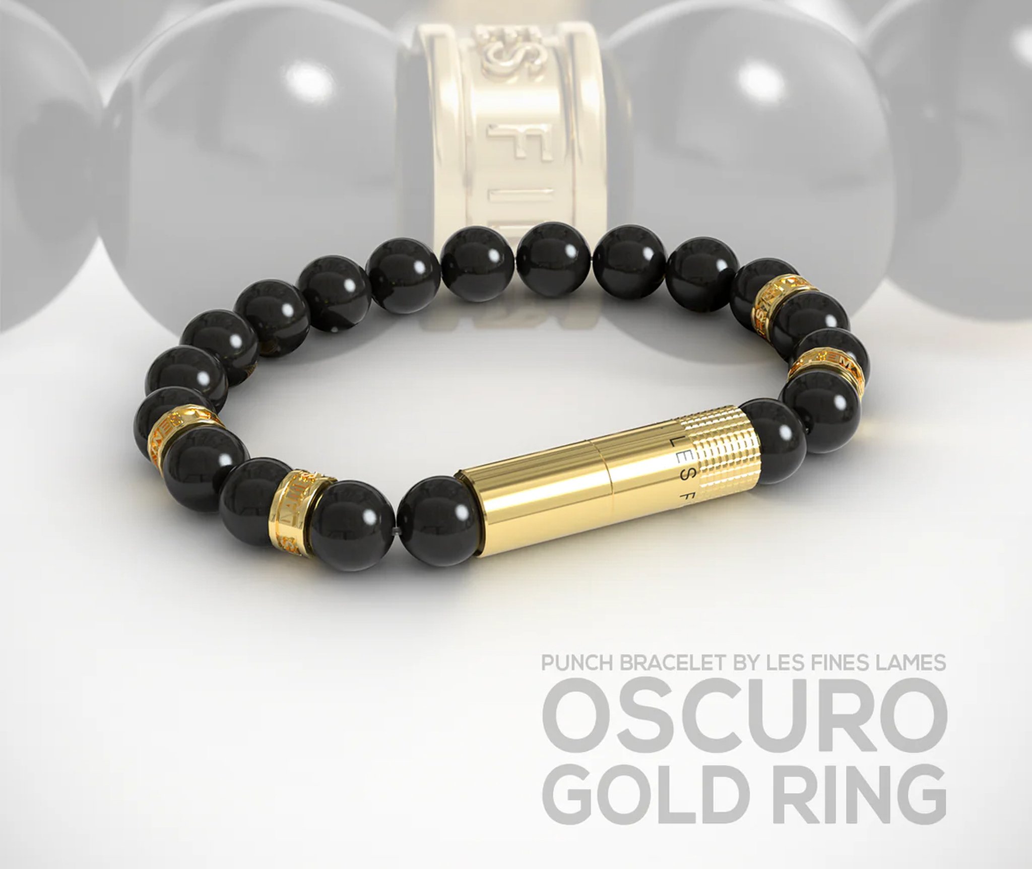 Les Fines Lames Punch Bracelets Oscuro Gold Ring- Elastic_02
