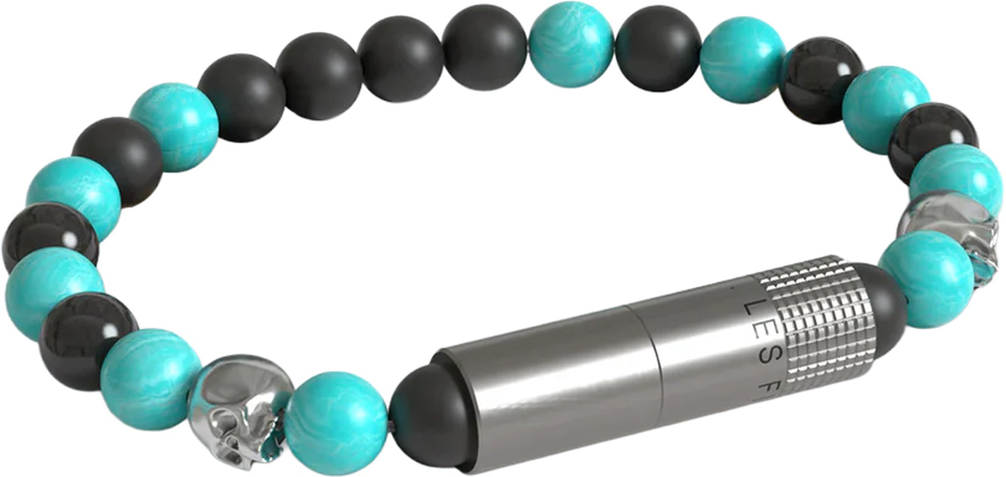 Les Fines Lames Punch Bracelets Turquoise Skull -Elastic_01