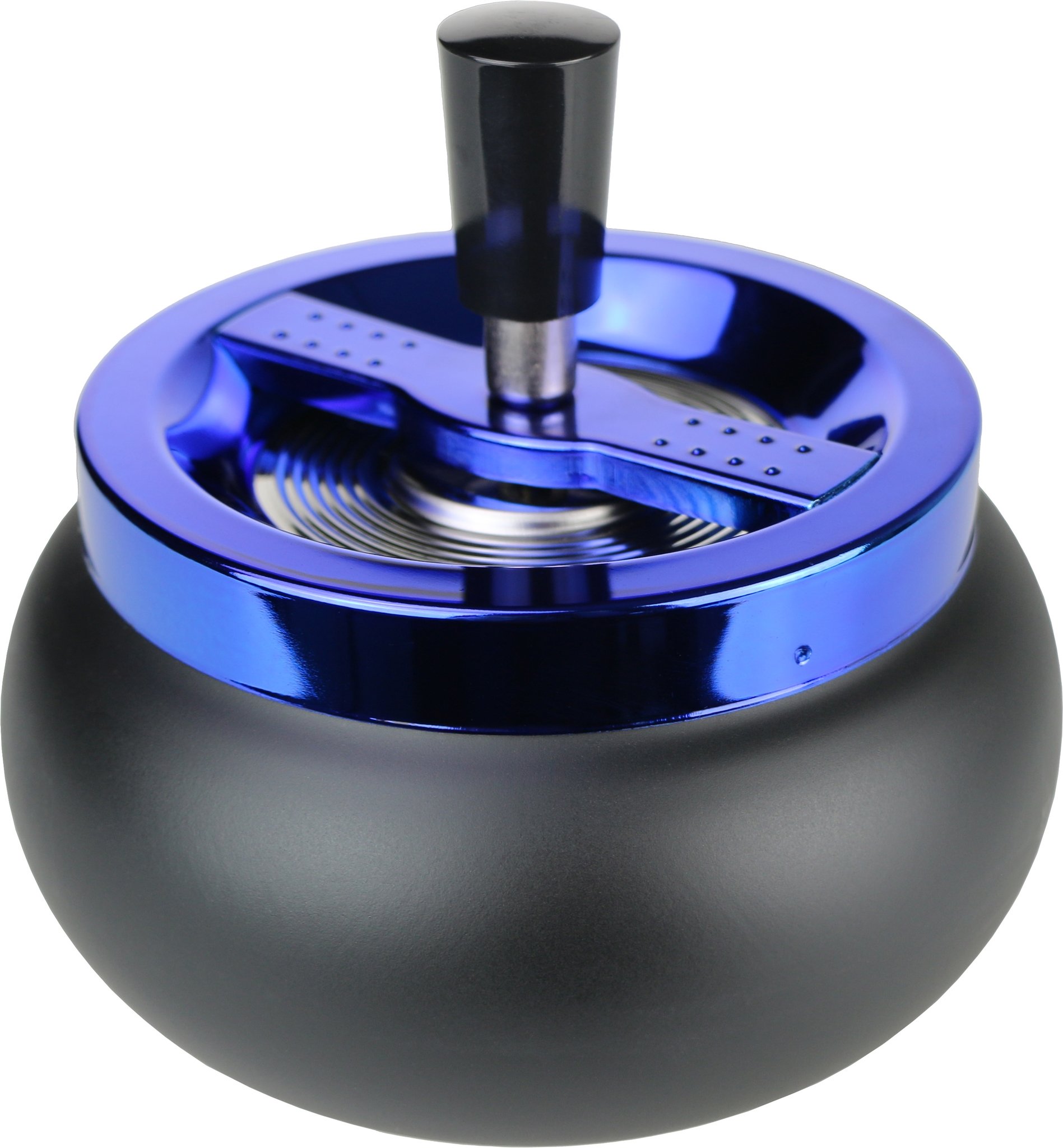 schwarz matt / Deckel blau