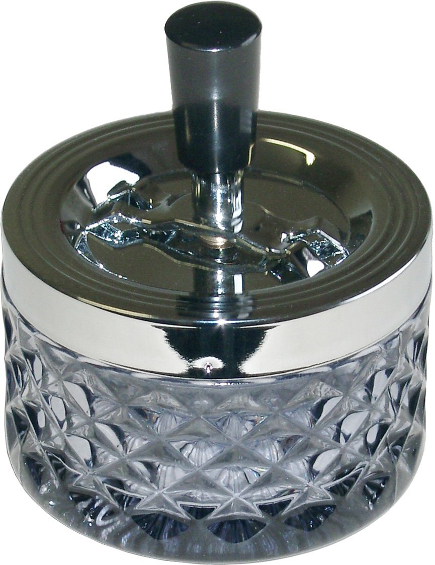 Drehascher chrom / Rauchglas