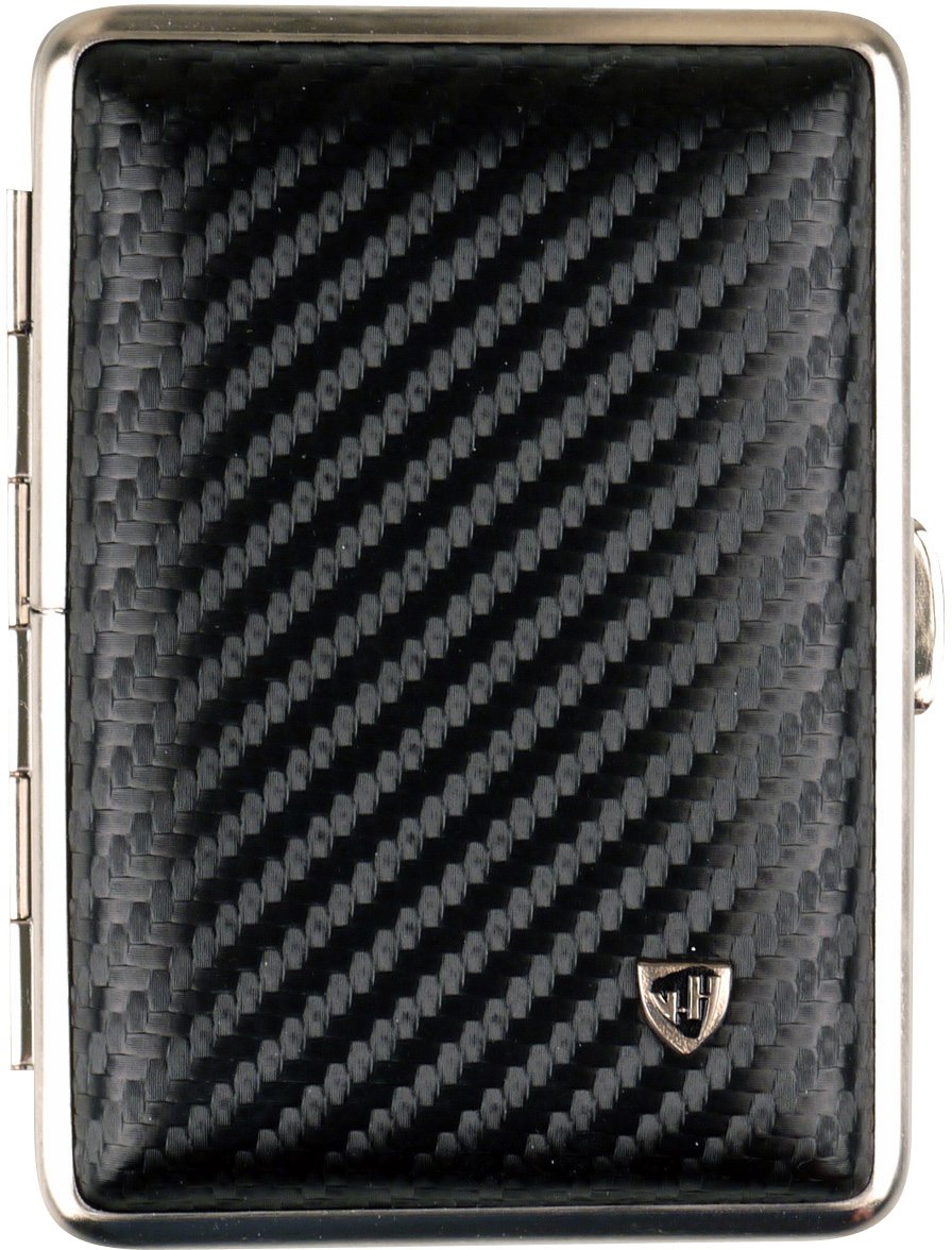 Classic Zigarilloetui 18er vom Hofe Leder Carbonoptik schwarz (605301)