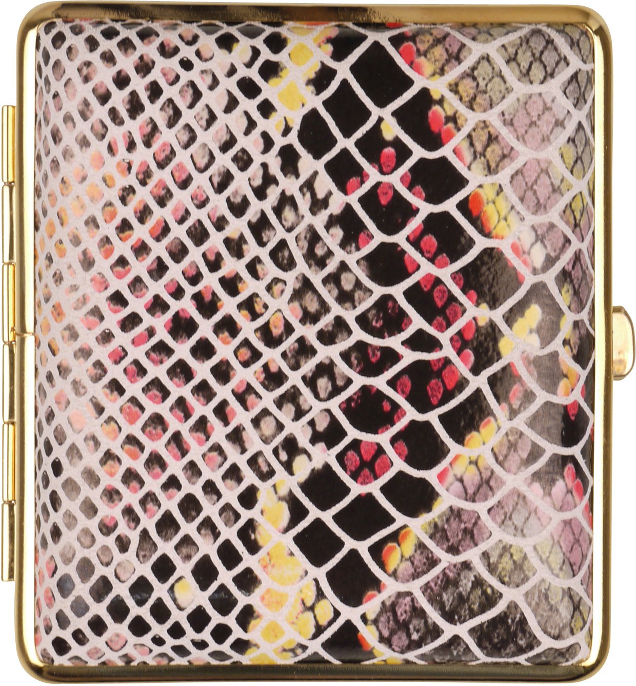 Classic Zigarilloetui 18er Leder Schlange-Muster Rahmen vergoldet (605705)