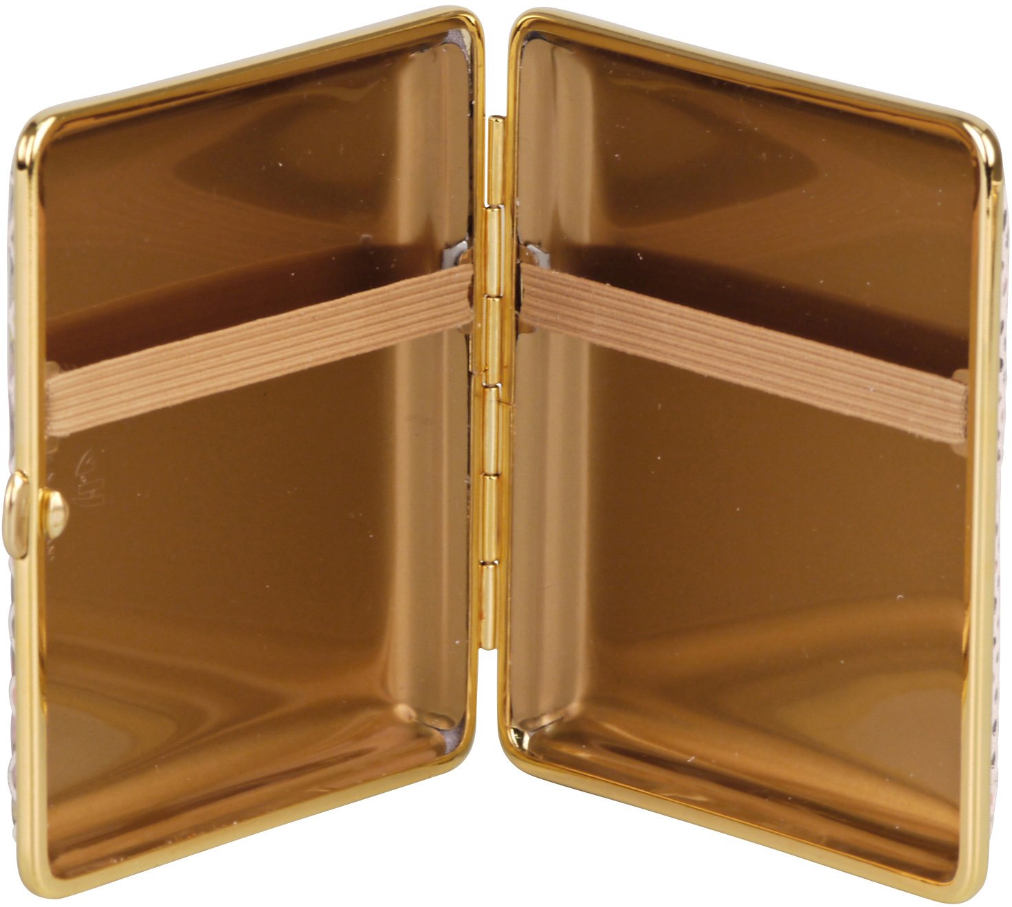 Classic Zigarilloetui 18er Leder Schlange-Muster Rahmen vergoldet (605705) offen